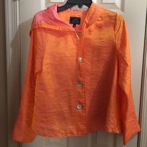 Orange rain coat, size medium